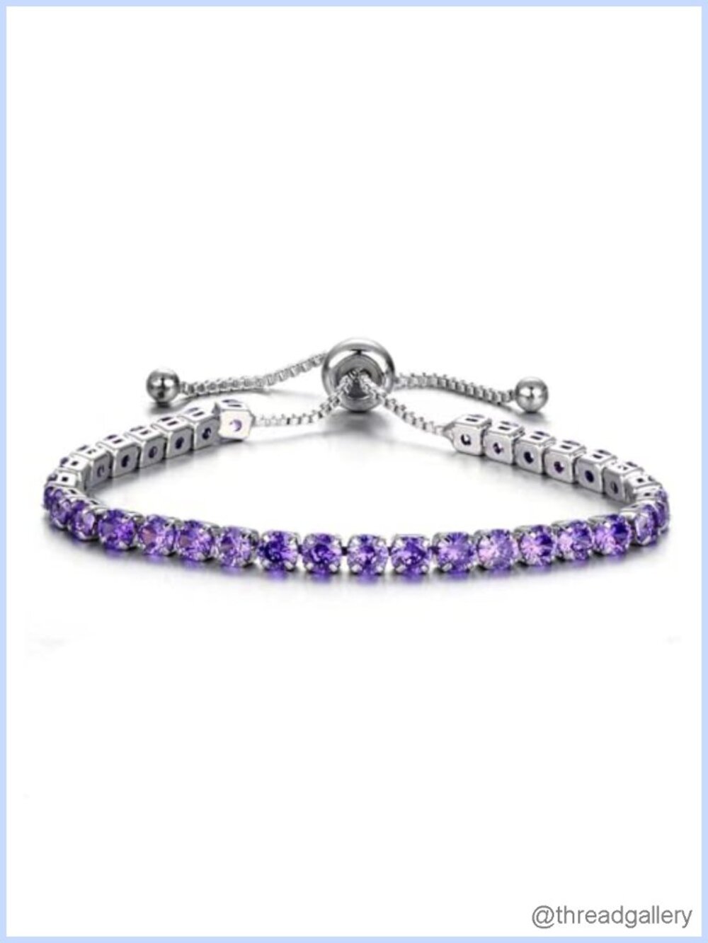 Crystal Rhinestone Tennis Bracelet Adjustable Slider 14K Gold Dainty Cubic